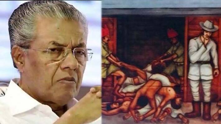Pinarayi Vijayan against RSS in removing wagon tragedy painting from Tirur railway station Pinarayi Vijayan against RSS in removing wagon tragedy painting from Tirur railway station
