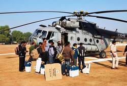 chattisgarh election: with high security of police voters goes to give vote by helicopter