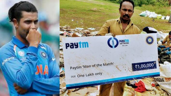 jadeja throws man of the match cheque to garbage jadeja throws man of the match cheque to garbage