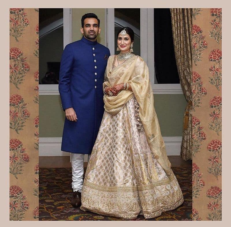 The actor and her cricketer hubby, Zaheer Khan, chose a small court wedding followed by a grand reception. Both the occasions saw her rocking a Sabyasachi ensemble. For the wedding, was a plain red saree with zardozi border and for the reception, a beige lehenga with lots of work on it was picked out.