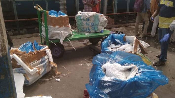 Chennai: Police seize 1,000 kg of alleged dog meat at Egmore railway station Chennai: Police seize 1,000 kg of alleged dog meat at Egmore railway station