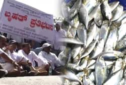 Karnataka fishermen protest against Goa govt's fish blockade