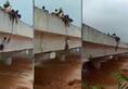 Man saved Cyclone Gaja rope viral video Dindigul Tamil Nadu