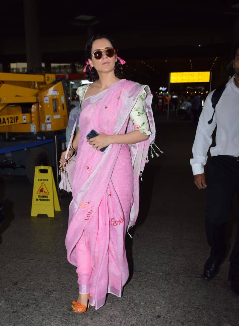 Kangana is well-known for her love of retro style and this airport look is her nod to Bollywood's bygone era.
