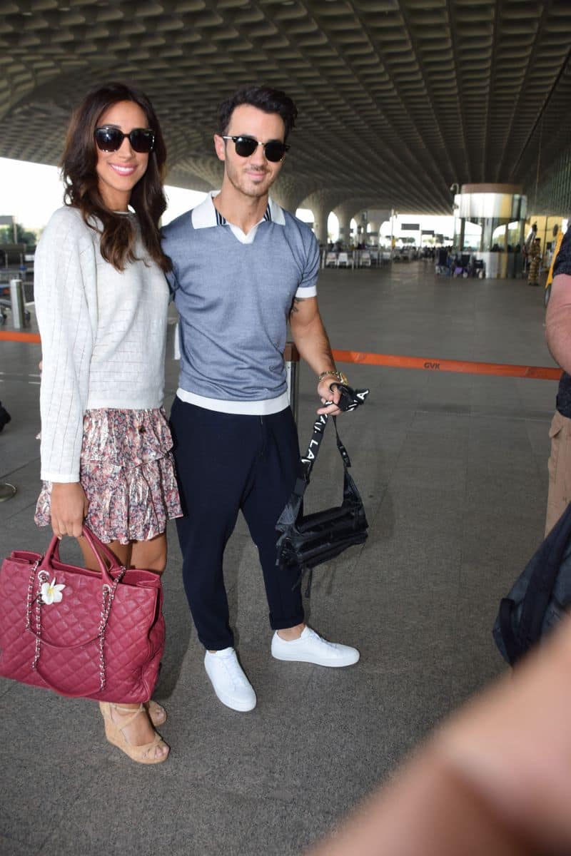Elder brother of the groom, Kevin Jonas arrived for the Indian wedding with his wife Danielle Jonas.
