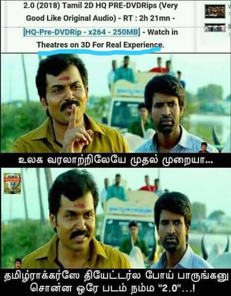 Atlee and 2 point o movie meme