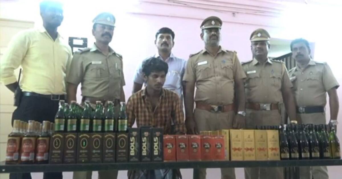Man Arrested In Tamil Nadu For Stealing 437 Liquor Bottles