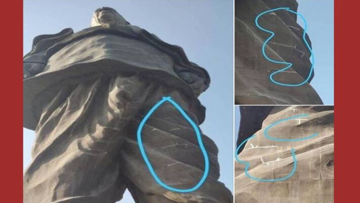 Statue of Unity has not developed cracks as suggested on social media Statue of Unity has not developed cracks as suggested on social media