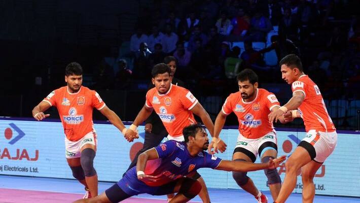 Pro Kabaddi 2018 Dabang Delhi defeat Puneri Paltan at home Pro Kabaddi 2018 Dabang Delhi defeat Puneri Paltan at home