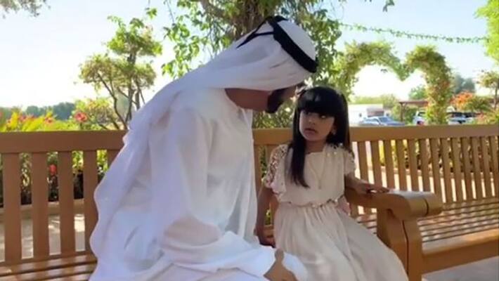 Sheikh Mohammed meets girl who cried over not receiving National Day call Sheikh Mohammed meets girl who cried over not receiving National Day call