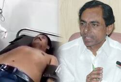 Telangana assembly election man cuts tongue praying return Chandrashekar Rao CM  video