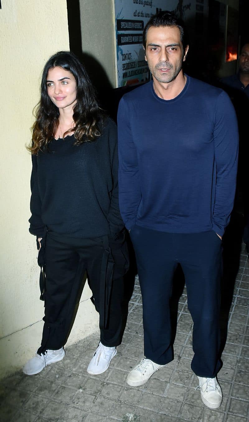 Actor Arjun Rampal and girlfriend Gabriella Demetriades went uber grunge with their outfit for the evening.