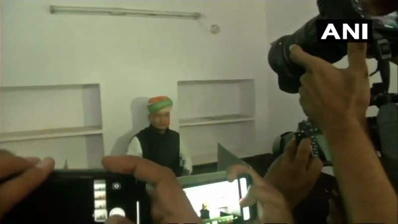 Congress leader Ashok Gehlot cast his vote at polling booth no. 106 in Jodhpur.