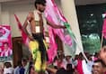 Telangana poll results 2018  massive lead TRS supporters celebrate video hyderabad