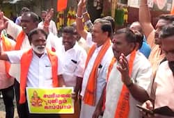 Ayyappa devotees protest against Pinarayi Vijayan in Tamil Nadu