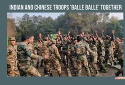 Indian Army Chinese troops cordial moment Battle Obstacle Course practice