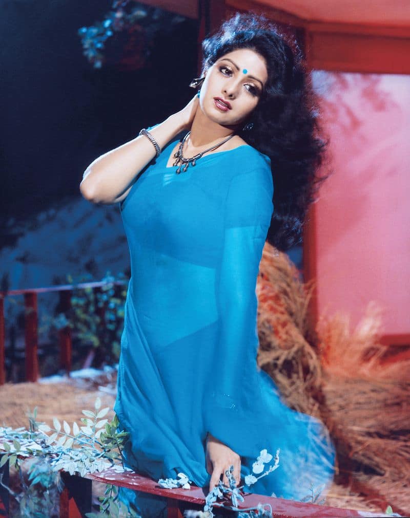 Janhvi Kapoor's saree look was compared to Bollywood star Sridevi's this iconic style in blue saree.