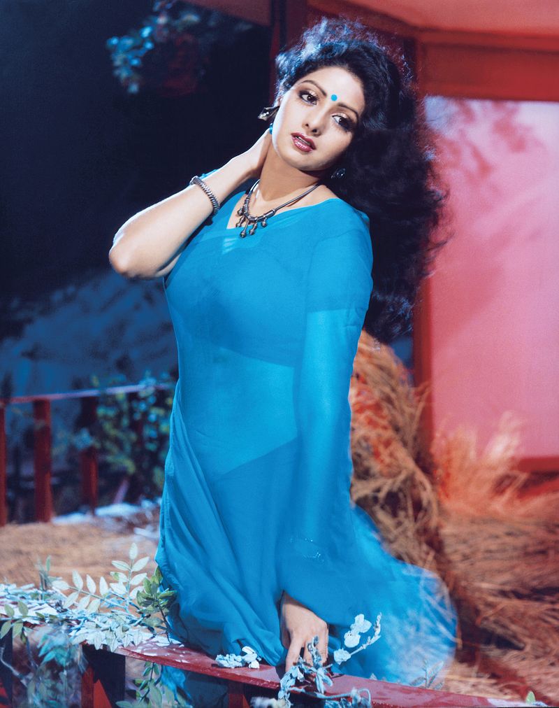 Janhvi Kapoor's saree look was compared to Bollywood star Sridevi's this iconic style in blue saree.