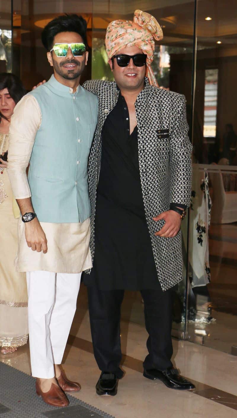 Fukrey star Varun Sharma and Dangal actor Aparshakti Khurana add fun vibes to Dinesh Vijan-Pramita Tanwar's wedding.