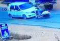 Karnataka man miraculous escape bike hits car, truck Mangaluru accident