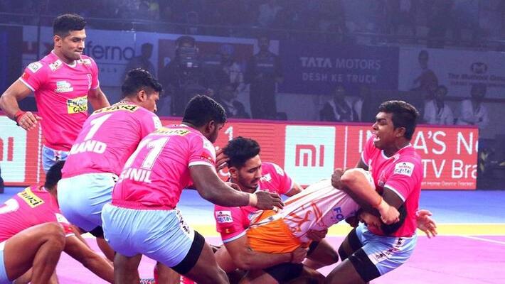Pro kabaddi Jaipur pink panthers beat Puneri paltan by 36-23 points Pro kabaddi Jaipur pink panthers beat Puneri paltan by 36-23 points