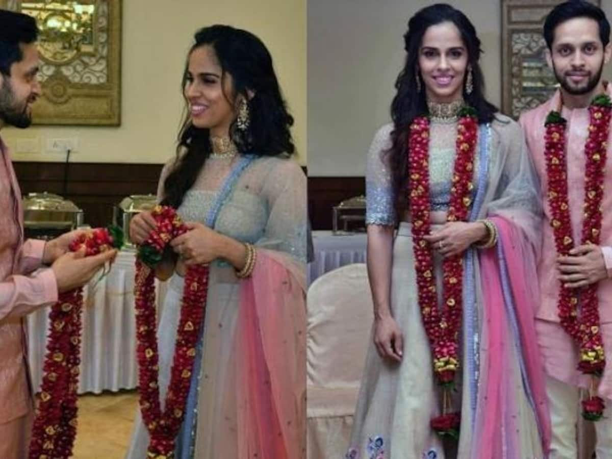 EXCLUSIVE Pictures From Saina Nehwal & Parupalli Kashyap's Wedding  Reception | Indian wedding photography, Couple wedding dress, Indian wedding