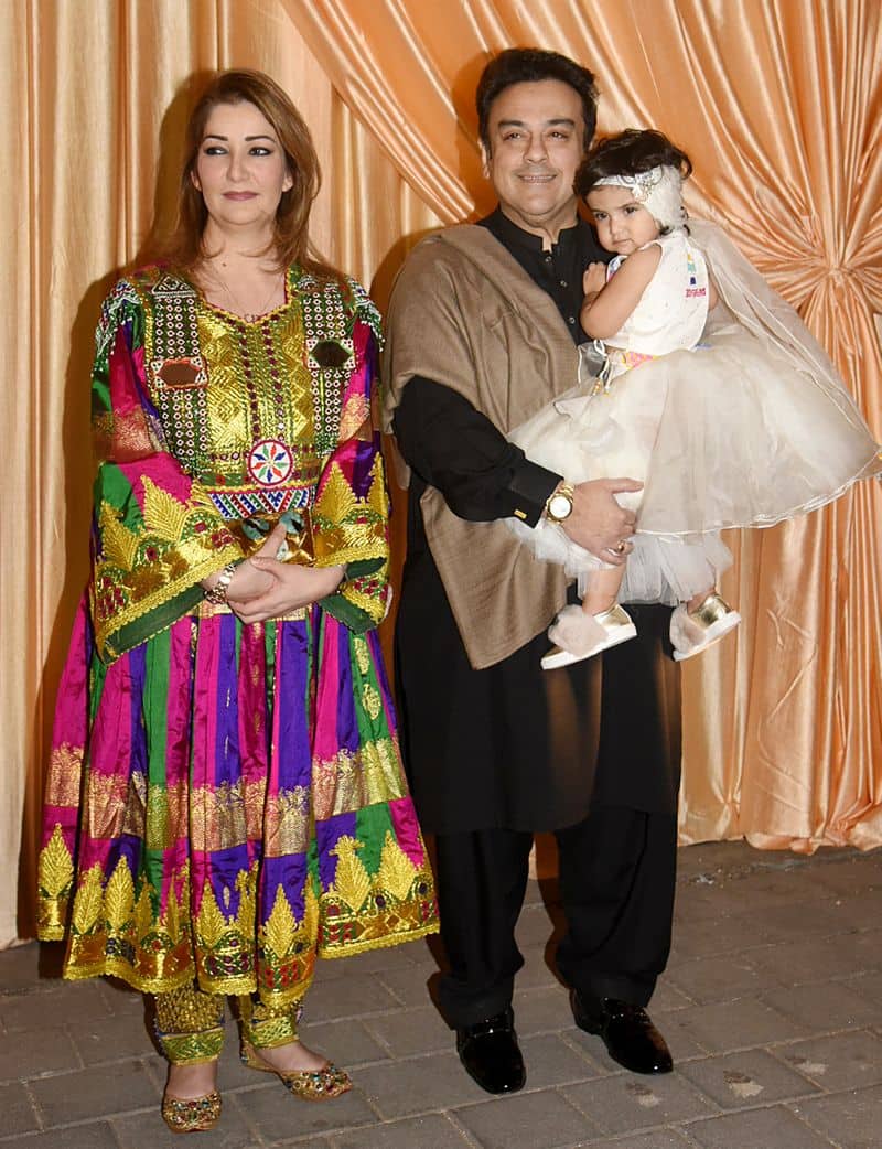 Adnan Sami and wife Roya Faryabi, make for a picture-perfect family photograph with daughter Medina.