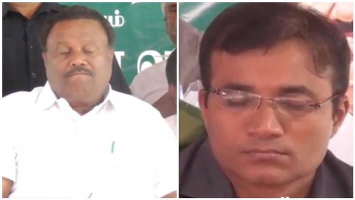 minister and collector slept off on the stage itself in a party meeting minister and collector slept off on the stage itself in a party meeting