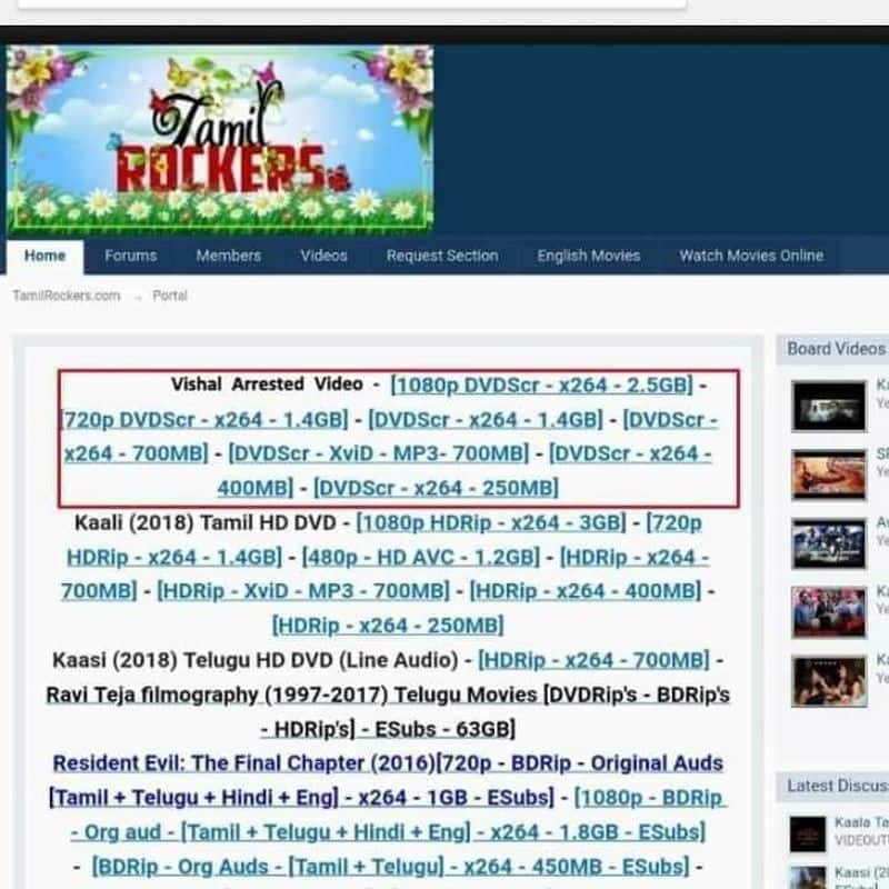 Forums members. Tamil Rockers.