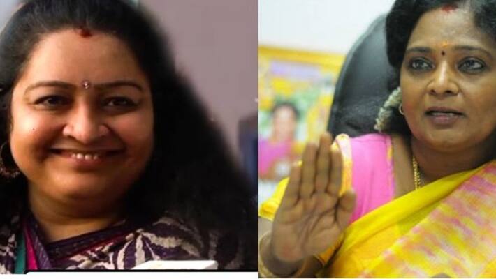 Deepa party protest against Tamilisai Saoundarrarajan Deepa party protest against Tamilisai Saoundarrarajan
