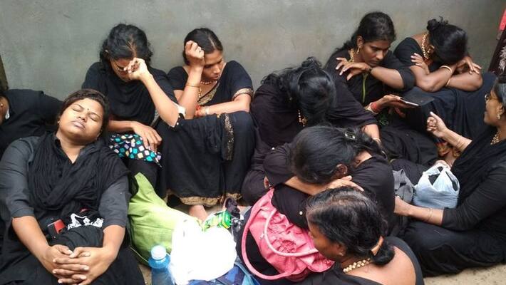 Sabarimala protesters win again, police take back women devotees Sabarimala protesters win again, police take back women devotees