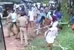 Ayyappa Jyothi Amid chants Sharanam women children attacked  Kannur