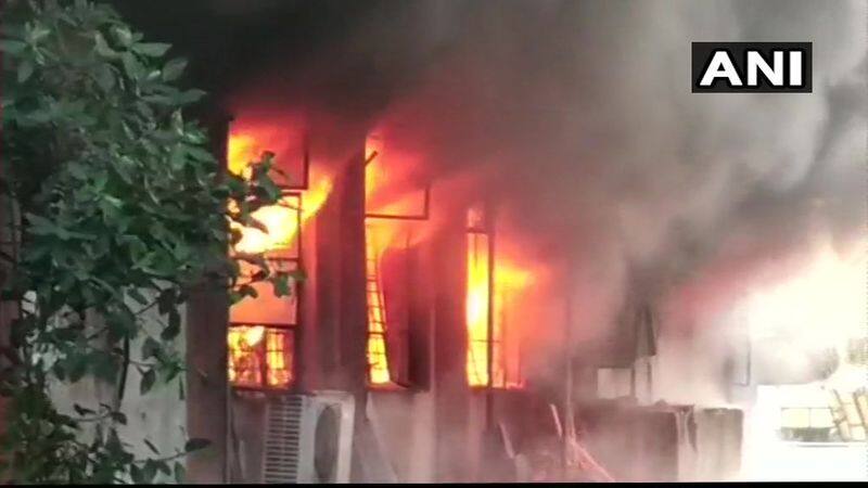 A fire broke out at a cloth factory situated in Bhiwandi area of Thane district on Monday.