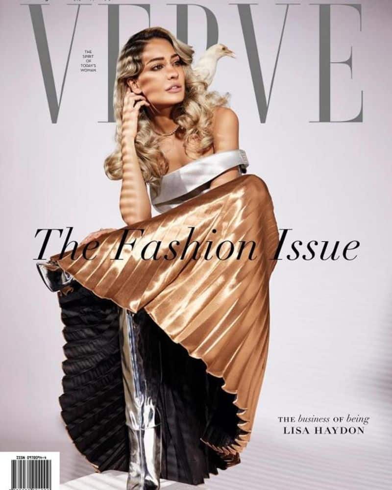 Lisa Haydon looked stunning in metallics on the April issue of Verve India.