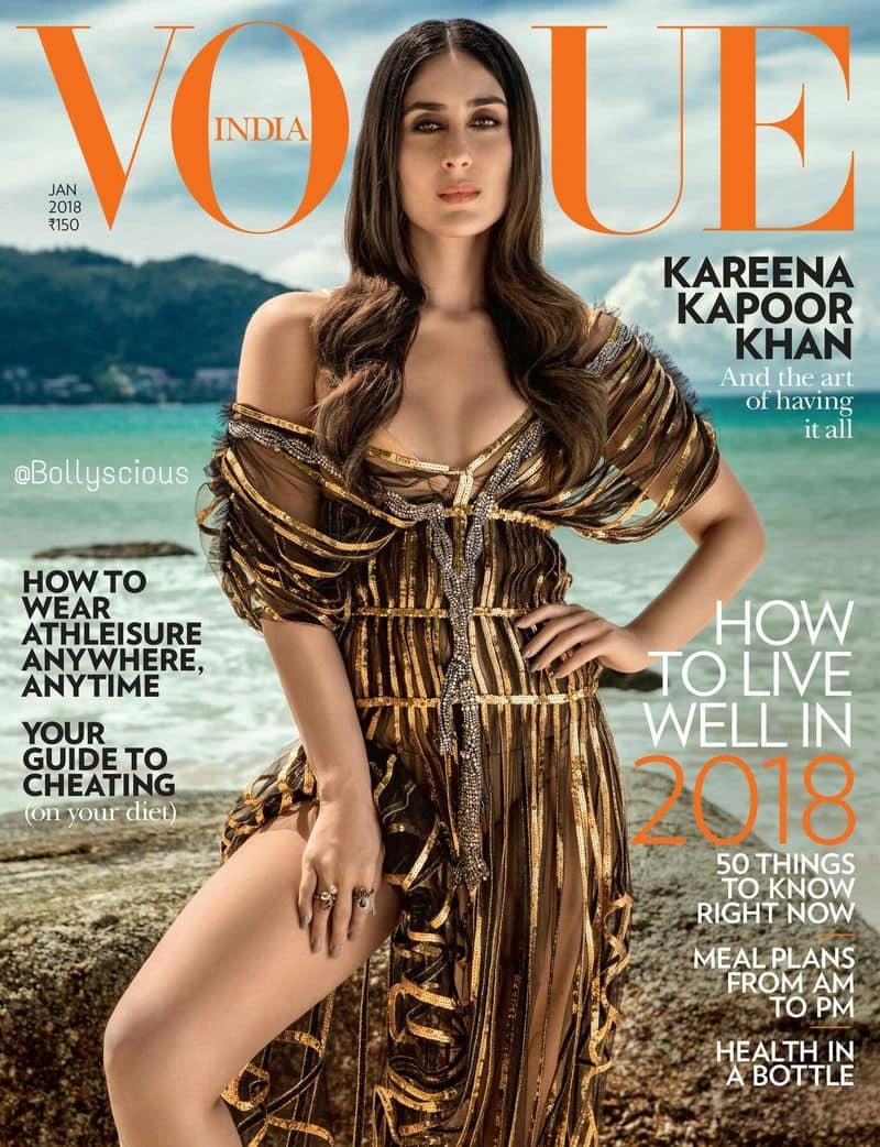Kareena Kapoor Khan started the New Year with a bang as she stood tall on the cover page of Vogue India's January 2018 issue.