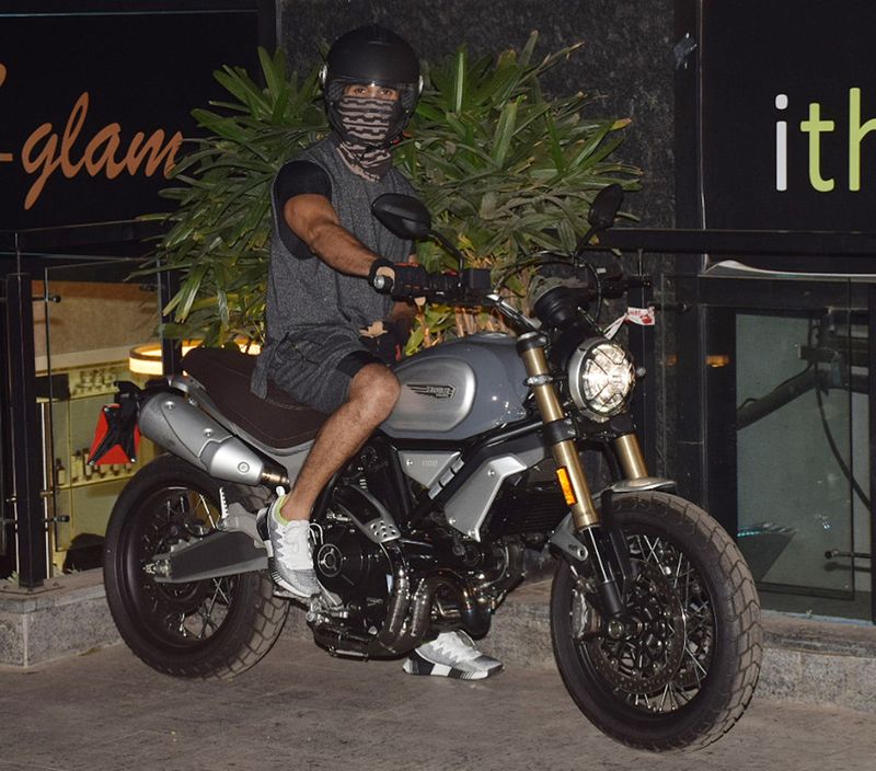 Actor Shahid Kapoor was spotted with his Ducati Scrambler 1100 Special, a top-of-the-line bike model in the Scrambler family.