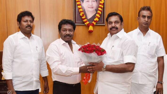 Cm Edappadi meet with MLA karunas Cm Edappadi meet with MLA karunas