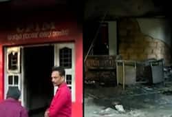 Sabarimala row CPM local committee office set on fire Thavanoor
