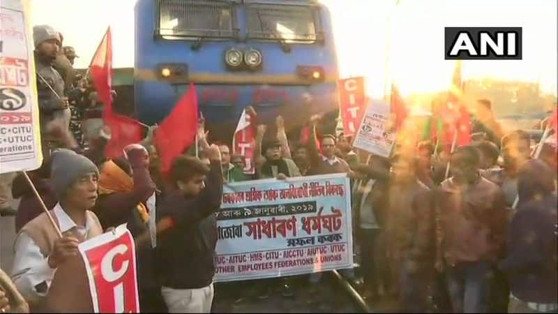 Normal life is affected in several cities through the country after the central trade unions called a two-day nation-wide general strike demanding for minimum wages and social security schemes among others.
