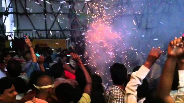 ntr biopic: fans hungama at theatres ntr biopic: fans hungama at theatres