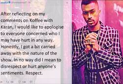 Hardik Pandya apologises for misogynistic comments, says 'got carried away'