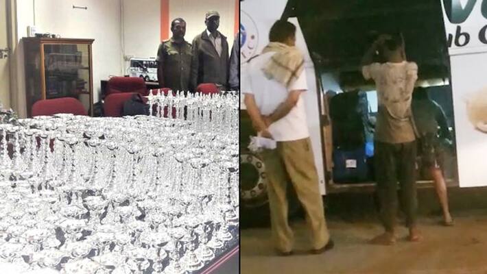 Silver lamps seized KSRTC Karnataka bus smuggled Bengaluru bribe Andhra voters Video Silver lamps seized KSRTC Karnataka bus smuggled Bengaluru bribe Andhra voters Video