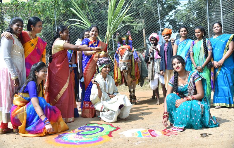 Sankranthi Sambaralu at Narayanguda Jahnavi College