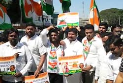 Congress workers protest against BJP's Ashwath Narayan in Bengaluru