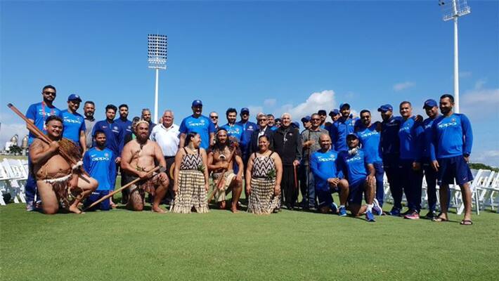 Team India receives a traditional welcome in Mount Maunganui Team India receives a traditional welcome in Mount Maunganui