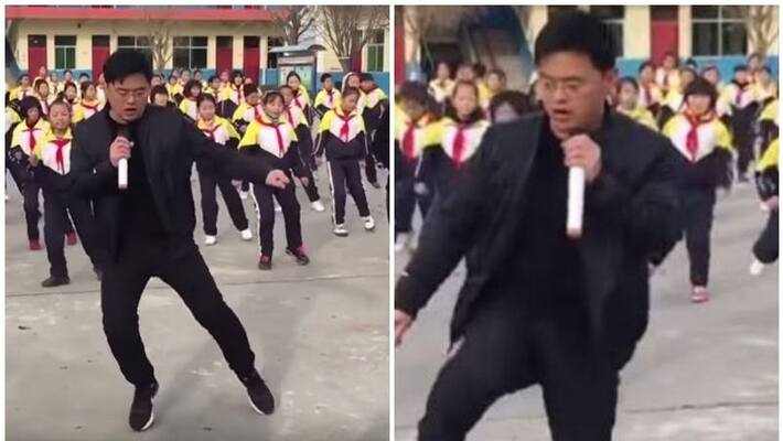 school principal from china teaches dancing for his students school principal from china teaches dancing for his students