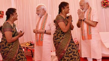 PM Modi meets Mudra entrepreneur Arulmozhi, whose thermos flasks PMO ordered