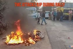 Amit Shah Bengal rally violence BJP accuses TMC vandalising vehicles