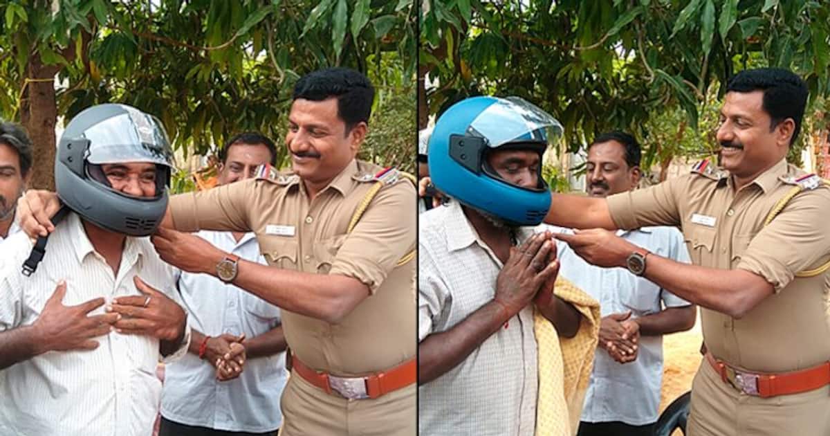 Tamil Nadu inspector distributes free helmets to Narikurava community