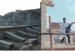 Notorious people who dropped Hampi pillar are still not arrested